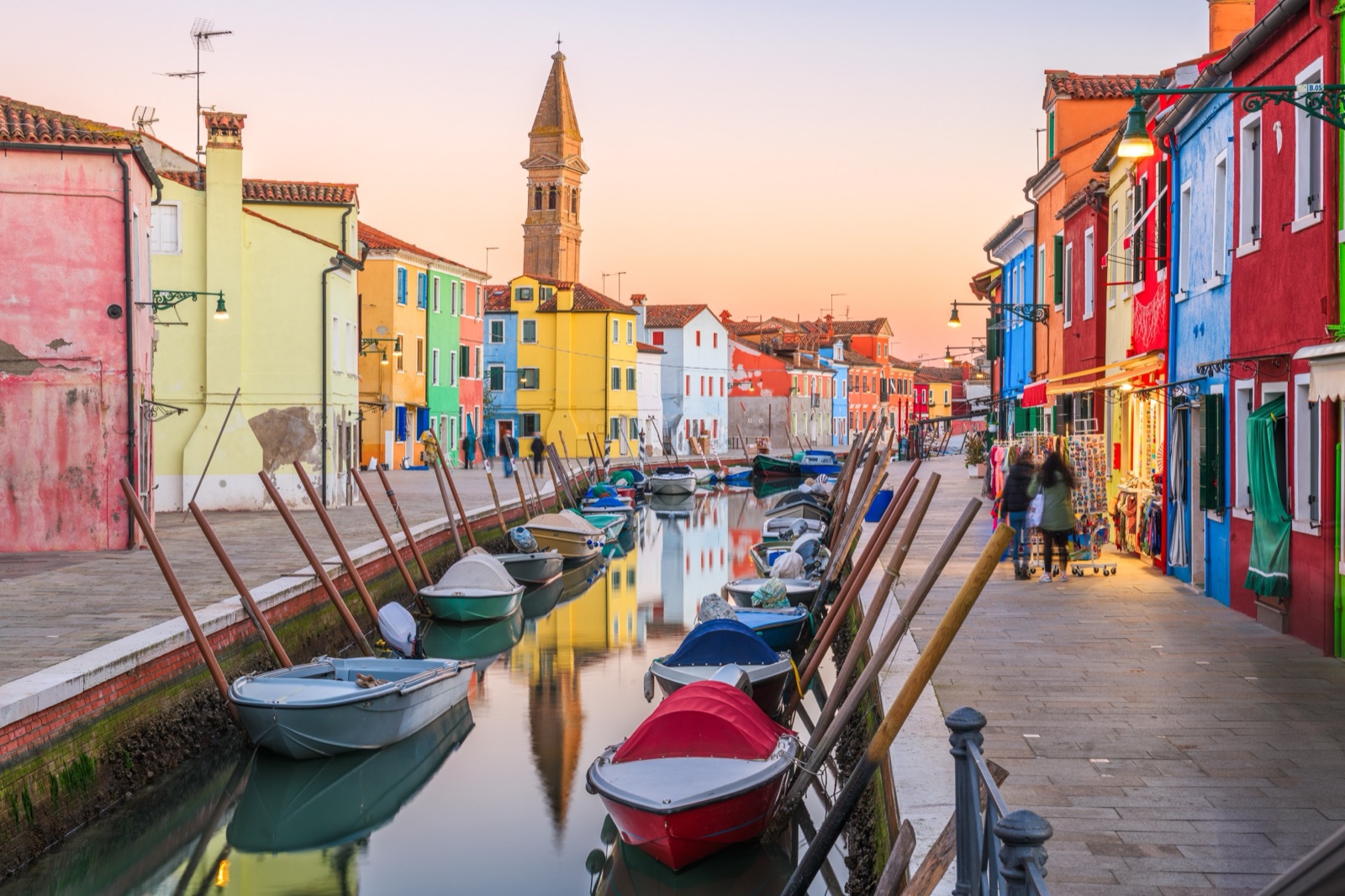Painted houses along a canal on Burano